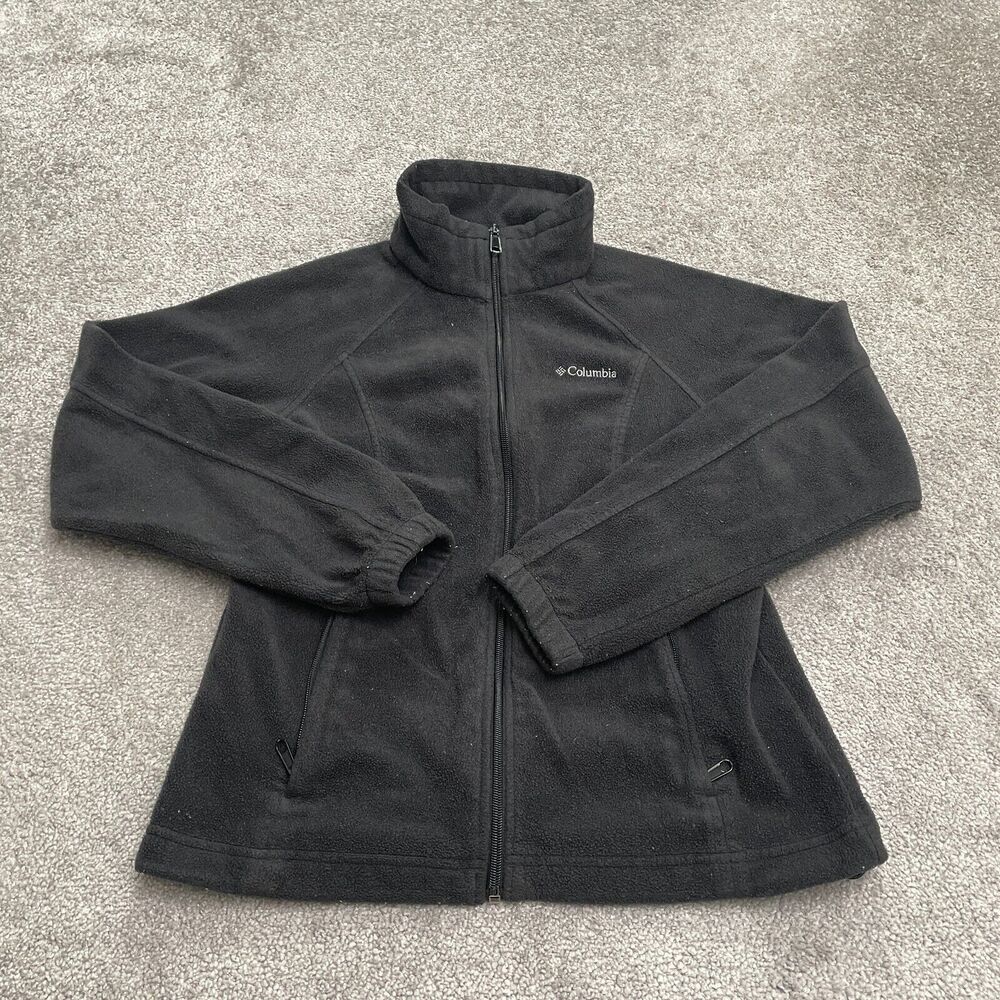 Columbia Benton Springs Fleece Jacket Womens PM Black Full Zip Outdoor Hiking